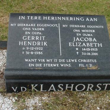 KLASHORST Gerrit Hendrik, v.d. 1922-1986 &amp; Jacoba Elizabeth 1923-2006