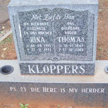 KLOPPERS Thomas 1949-2006 &amp; Ria 1955-1993