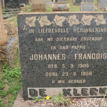 KLERK Johannes Francois, de 1905-1956