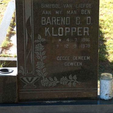 KLOPPER Barend G.D. 1916-1979 &amp; Babs 1924-1992
