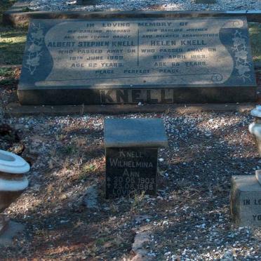 KNELL Albert Stephen -1960 &amp; Helen -1965 :: KNELL Wilhelmina Ann 1903-1988