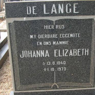 LANGE Johanna Elizabeth, de 1940-1975