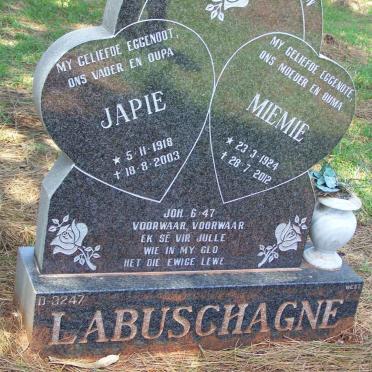 LABUSCHAGNE Japie 1918-2003 &amp; Miemie 1924-2012