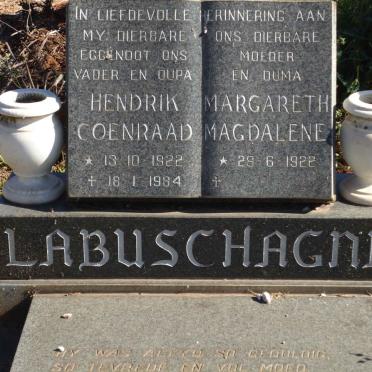 LABUSCHAGNE Hendrik Coenraad 1922-1984 &amp; Margareth Magdalene 1922-