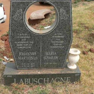 LABUSCHAGNE Johannes Marthinus 1929-2009 &amp; Maria Susarah 1934-