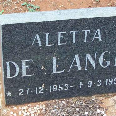 LANGE Aletta, de 1953-1954