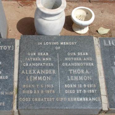 LEMMON Alexander 1913-1978 &amp; Thora 1918-1987