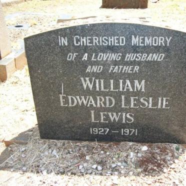 LEWIS William Edward Leslie 1927-1971