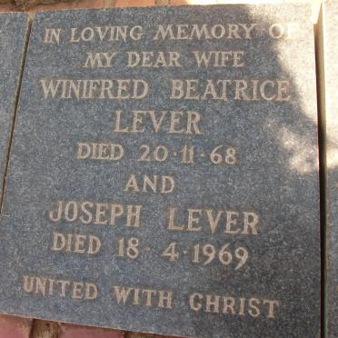 LEVER Joseph -1969 &amp; Winifred Beatrice -1968