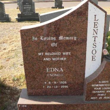 LENTSOE Edna 1935-1996