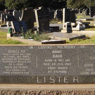 LISTER Lionel Cambell 1904-1988 &amp; Annie Barr 1911-1984 :: LISTER Douglas -1966