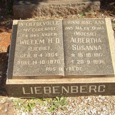 LIEBENBERG Willem H.D. 1904-1970 &amp; Albertha Susanna 1917-1986