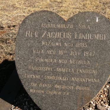 LIKHUMBI Zacheus 1885-1947