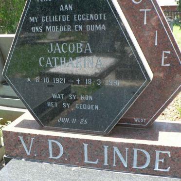 LINDE Jacoba Catharina, v.d 1921-1991