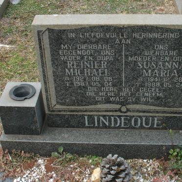 LINDEQUE Reinier Michael 1927-1987 &amp; Susanna Maria 1941-1988