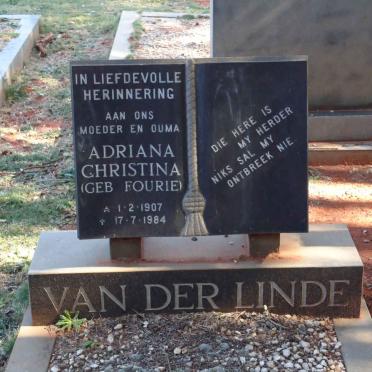 LINDE Adriana Christina, van der nee FOURIE 1907-1984