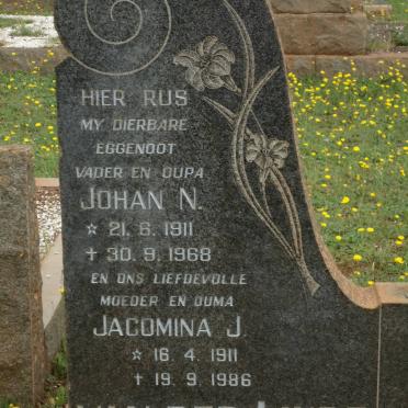 LINDE Johan N., van der 1911-1968 &amp; Jacomina J. 1911-1986