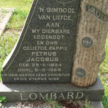LOMBARD Petrus Jacobus 1924-1958