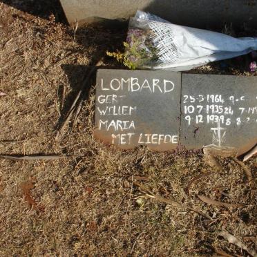 LOMBARD Willem 1935-1994 &amp; Maria 1939-2004 :: LOMBARD Gert 1964-199?