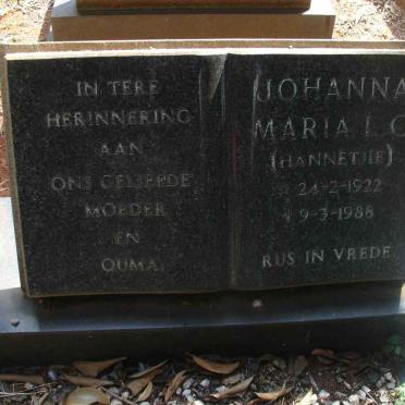LOTTER Johanna Maria L.C. 1922-1988
