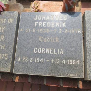 LUDICK Johannes Frederik 1938-1976 &amp; Cornelia 1941-1984