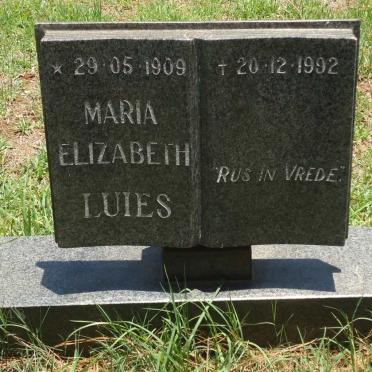 LUIES Maria Elizabeth 1909-1992