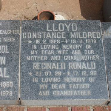 LLOYD Reginald Ronald 1926-1996 &amp; Constance Mildred 1928-1979
