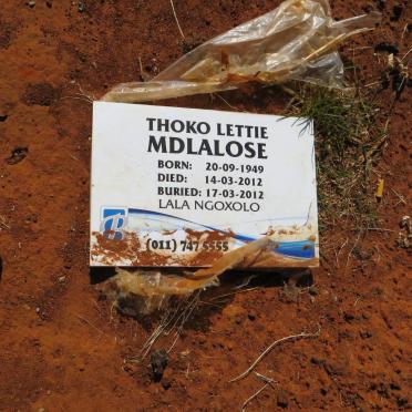 MDLALOSE Thoko Lettie 1949-2012