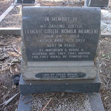 MLANGENI Elinah Girlie Nomsa 1924-1972