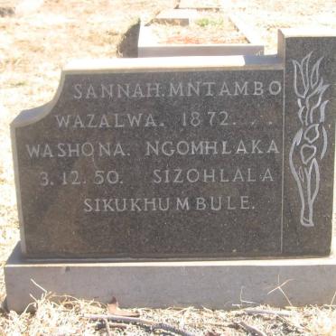MNTAMBO Sannah 1872-1950