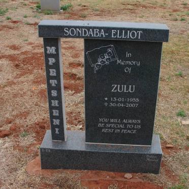 MPETSHENI Sondaba Elliot Zulu 1955-2007