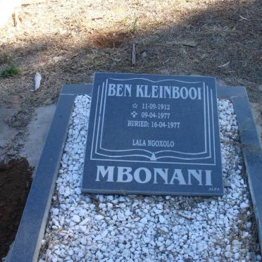 MBONANI Ben Kleinbooi 1912-1977