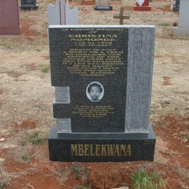 MBELEKWANA Christina Nomonde 1955-2007