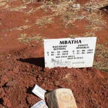 MBATHA Buzabani Bethuel 1955-2012 :: MBATHA Ennett Mydarlie 1957-2013