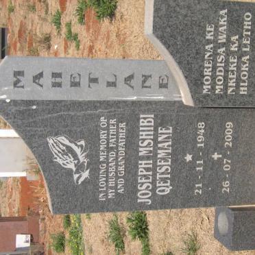 MAHETLANE Joseph Mshibi Qetsemane 1948-2009