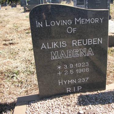 MABENA Alikis Reuben 1923-1966