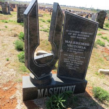 MASHININI Malebembe Victoria 1977-2009
