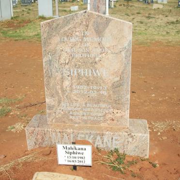 MALEKANA Siphiwe 1982-2012