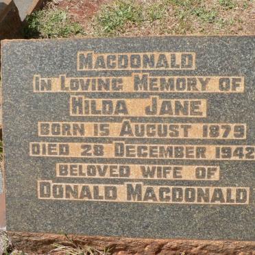 MacDONALD Hilda Jane 1879-1942