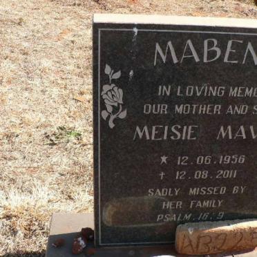 MABENA Meisie Mavis 1956-2011