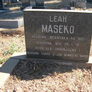MASEKO Leah 1882-1976