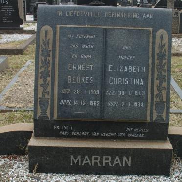 MARRAN Ernest Beukes 1909-1962 &amp; Elizabeth Christina 1903-1994