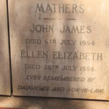 MATHERS John James -1954 &amp; Ellen Elizabeth -1954