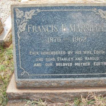MARSHALL Francis B. 1876-1962 &amp; Edith