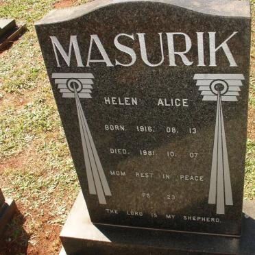 MASURIK Helen Alice 1916-1981