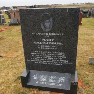 MALISHWANE Mary 1940-2003