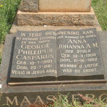 MAASBERG George Phillipus Casparus 1907-1961 &amp; Anna Johanna A.M. STOLS 1908-1982