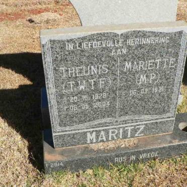 MARITZ T.W.T.F. 1928-2004 &amp; M.P. 1921-