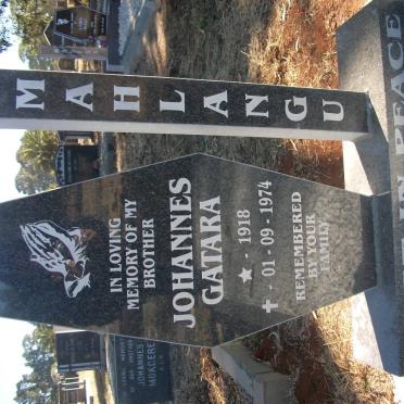 MAHLANGU Johannes Gatara 1918-1974