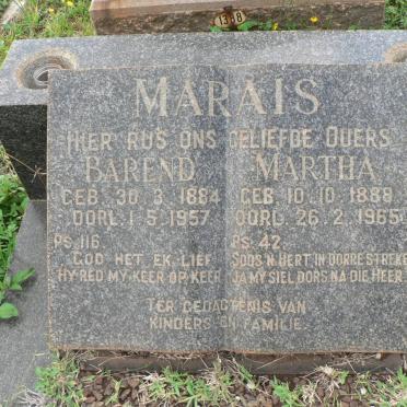 MARAIS Barend 1884-1957 &amp; Martha 1888-1965